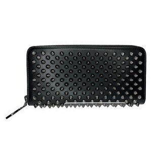 Christian Louboutin Round Zip Long Wallet Studs Black